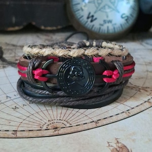 Pirate Bracelets, Renaissance Bracelets, Costume Cosplay Bracelets, Adjustable Bracelets for Men Women