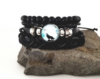 Wolf Bracelets - Howling Wolf Bracelets - Werewolf Jewelry