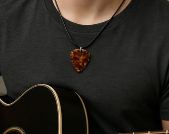 Guitar Pick Necklace, EM Necklace, Eddie Necklace, Necklace for Men Women