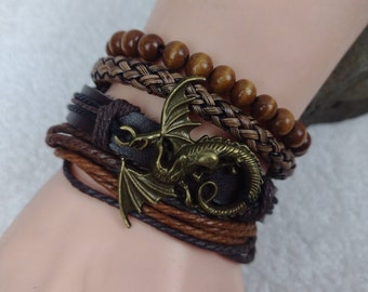 Renaissance Flying Dragon Bracelets, Medieval Dragon Bracelet Set, Costume Bracelets