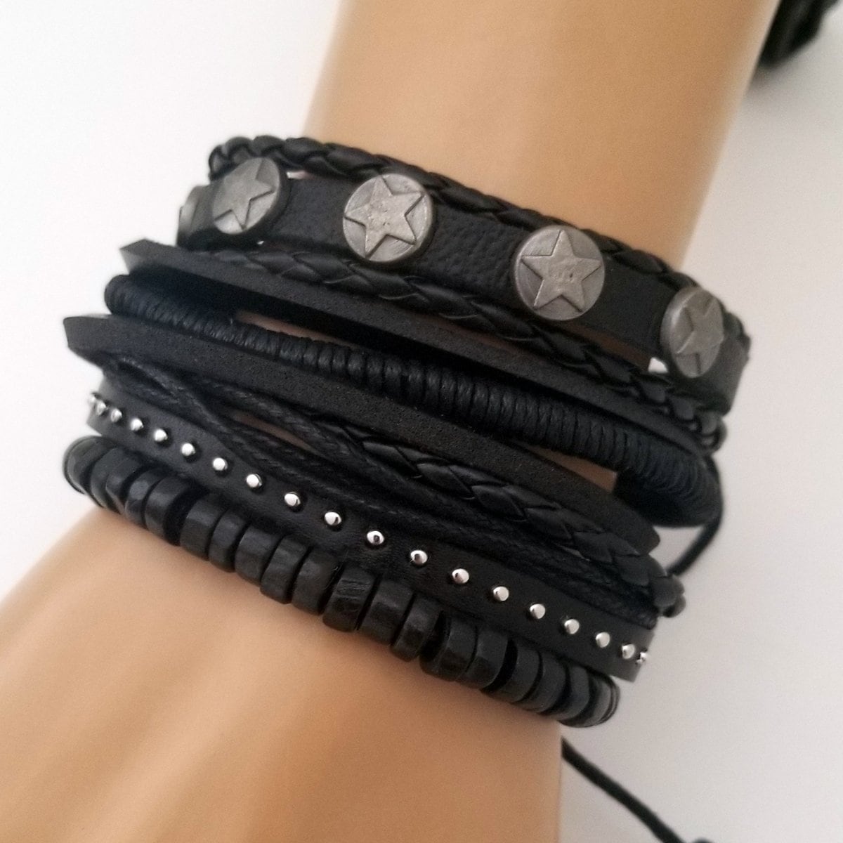 Star Bracelet Stack | Goth Pirate Cosplay Adjustable Bracelet