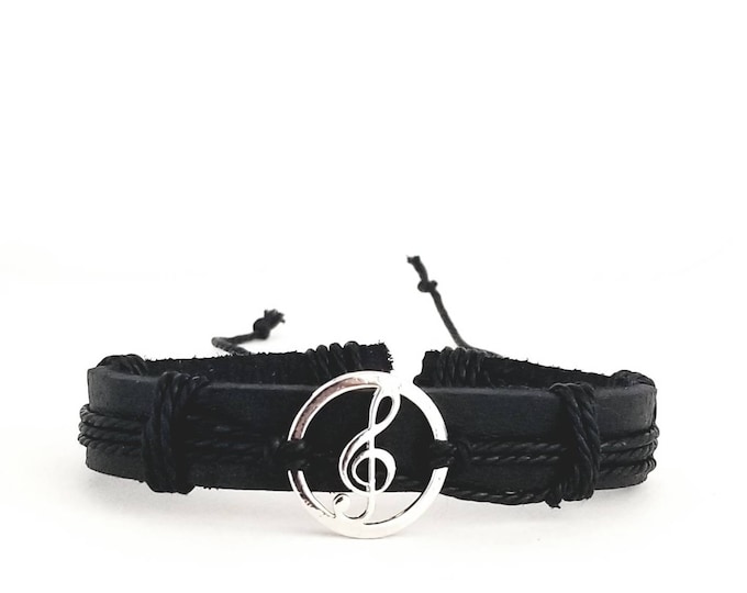 Music Bracelet for Men or Women - G Clef Bracelet - Gift for Music Teacher