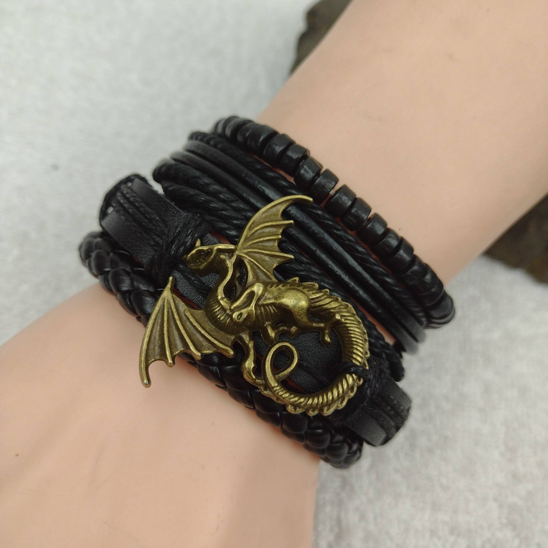 DRAGON BRACELET, Dragon Scale Charm Bracelet, Dragon Gift for Her