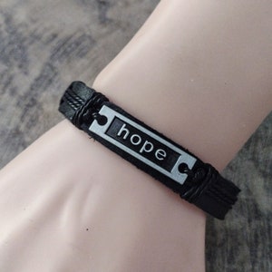 Hope Bracelet, Awareness Bracelet, Adjustable Multilayer Bracelet for Men or Women