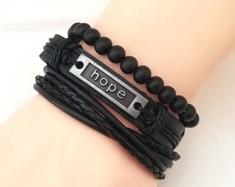 Hope Bracelet for Men Women, Inspirational Bracelets, Adjustable Bracelets