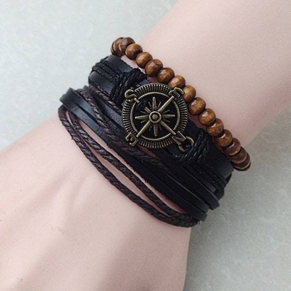 Pirate Compass Rose Bracelets, Adjustable Bracelets, Cosplay Jewelry, Traveler Bracelets