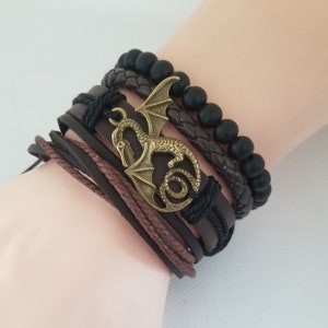 Renaissance Flying Dragon Bracelets, Medieval Dragon Bracelet Set