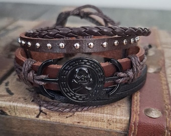 Renaissance Bracelets, Pirate Bracelets, Costume Cosplay Bracelets, Adjustable Bracelets for Men Women