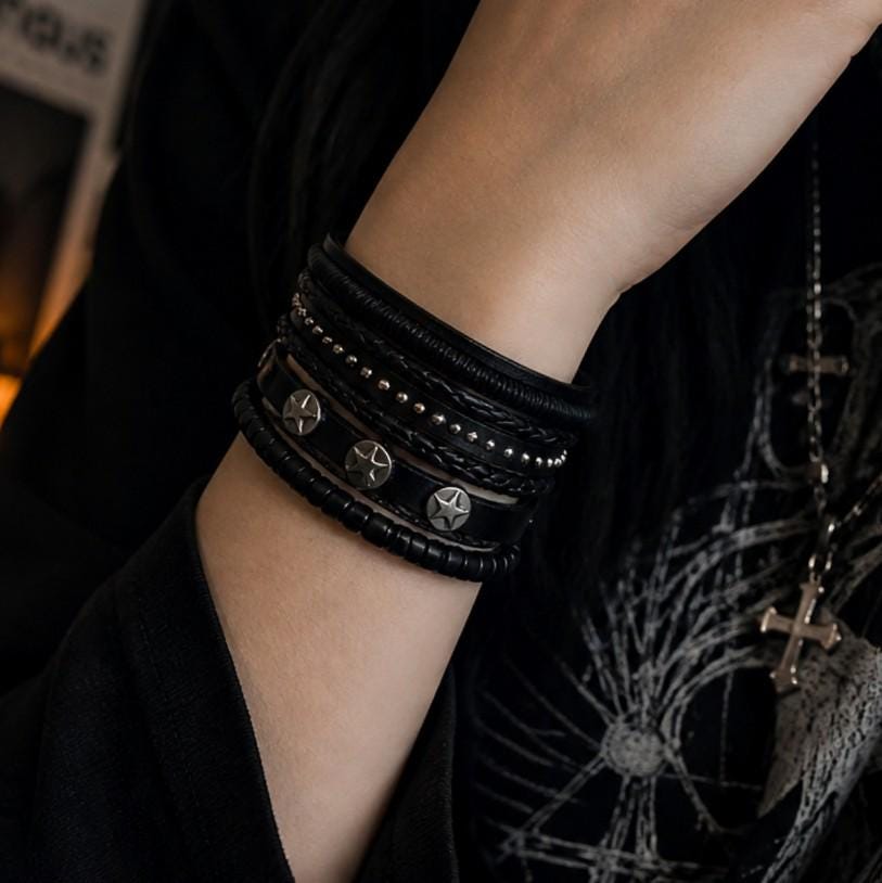 Star Bracelet Stack | Goth Pirate Cosplay Adjustable Bracelet