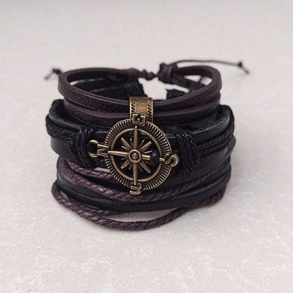 Cosplay Compass Bracelets, Renaissance Pirate Adjustable Bracelets