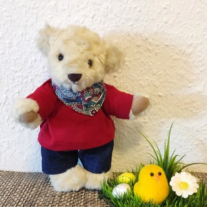 Vintage Teddykleidung shabby chic Taschenuhr-Anhänger Hose für 14-17cm Bär 