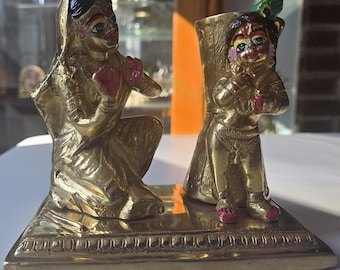 Damodar Krishna Yashoda Mata Brass idol