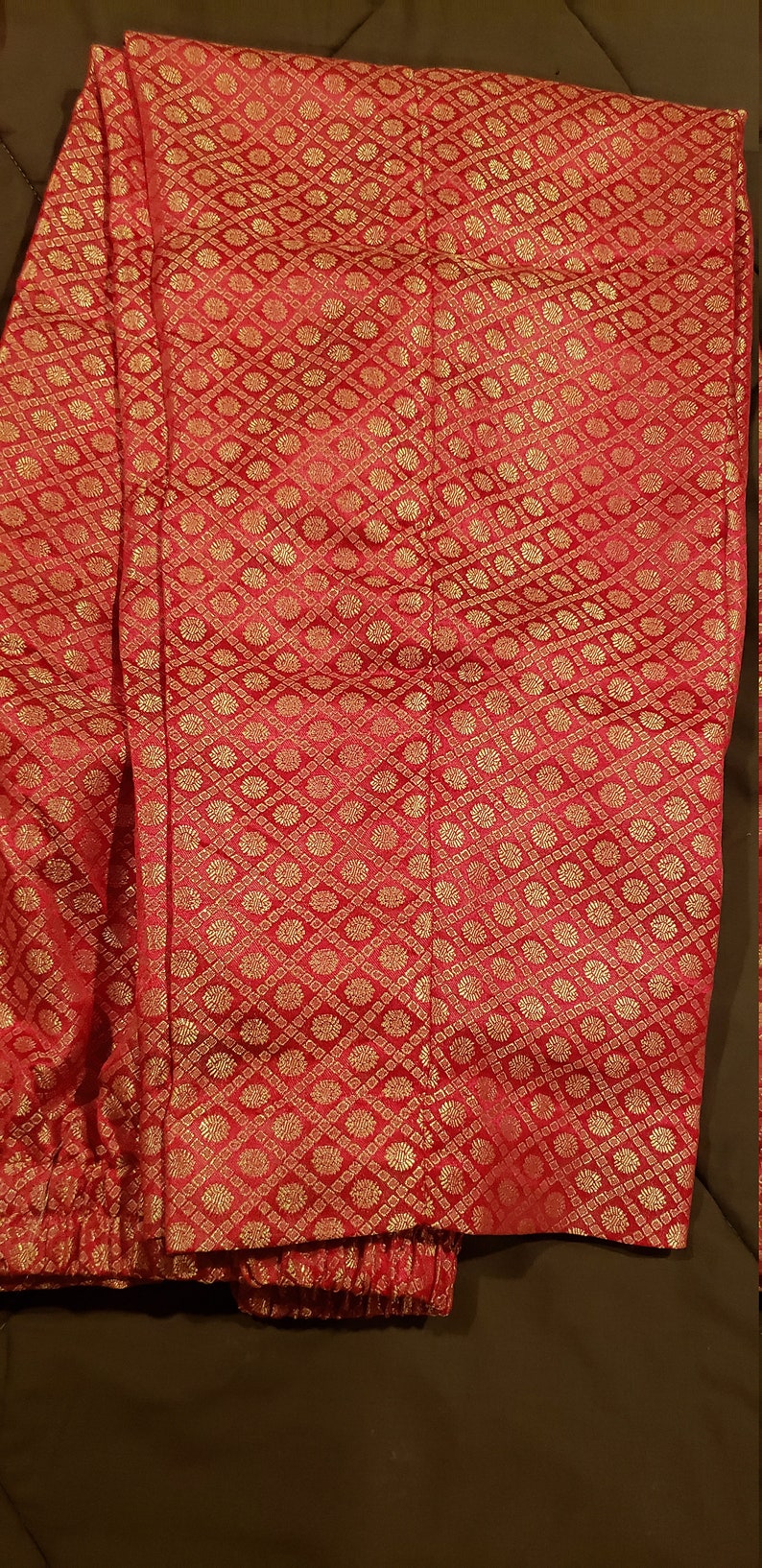 Pakistani Indian Women/'s Red Embroidered Net and Jamawar 4 Piece Suit Eid and Party Wear Size M