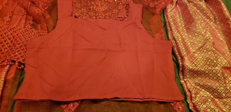 Pakistani Indian Women/'s Red Embroidered Net and Jamawar 4 Piece Suit Eid and Party Wear Size M
