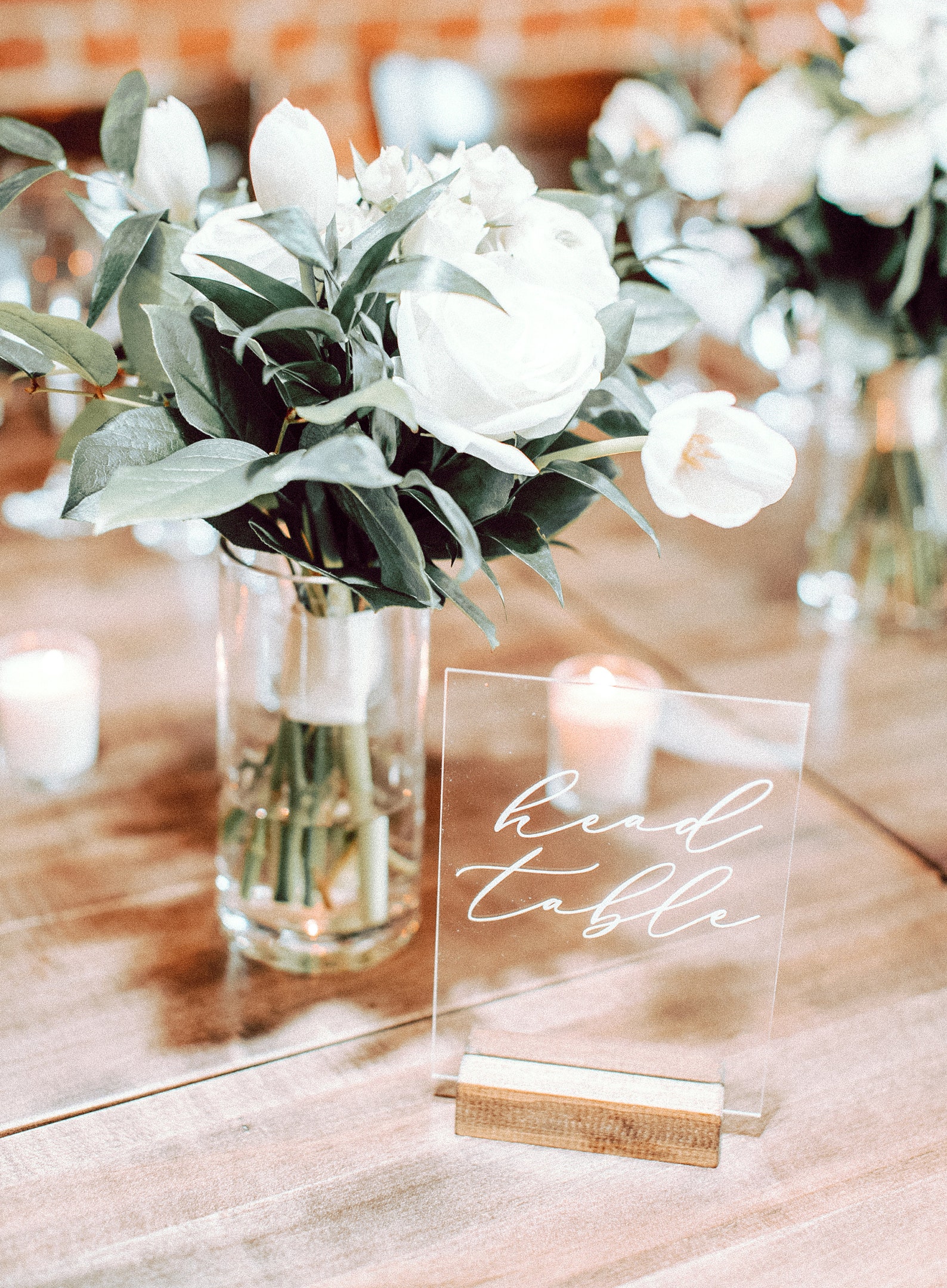 Acrylic Table Number with Wood Stand 5x7 Clear Etsy