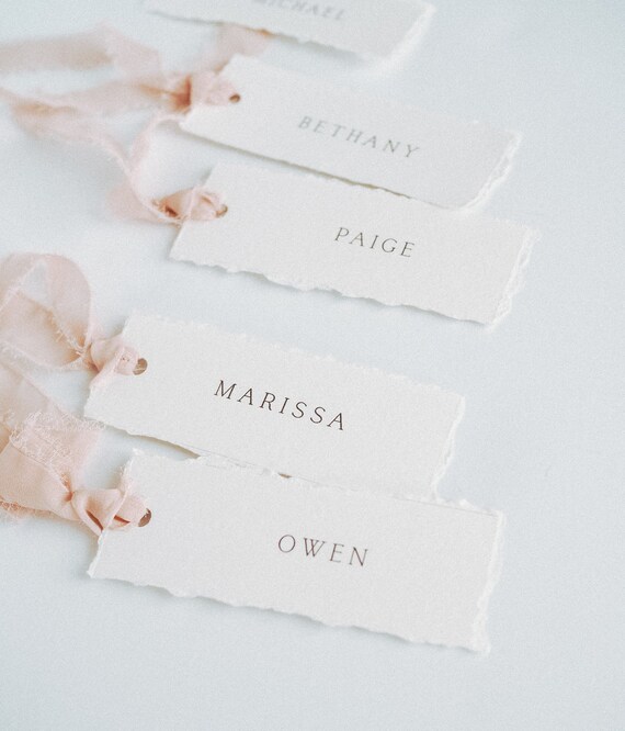 Handwritten Place Cards With Ribbon Shop Shan Lettering Studio Cards