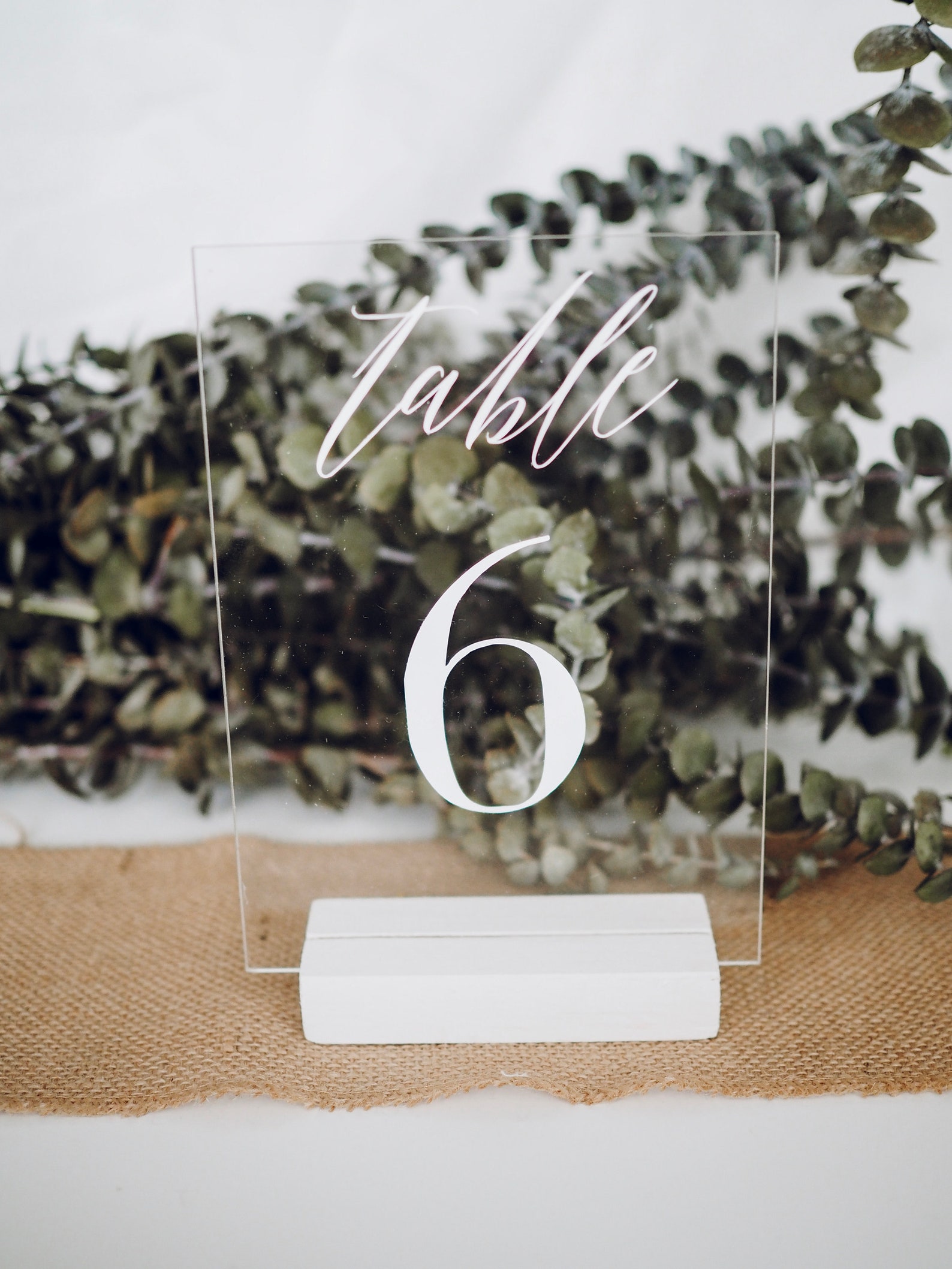 Acrylic Table Numbers With Wood Stand 5x7 With Wood Etsy Canada