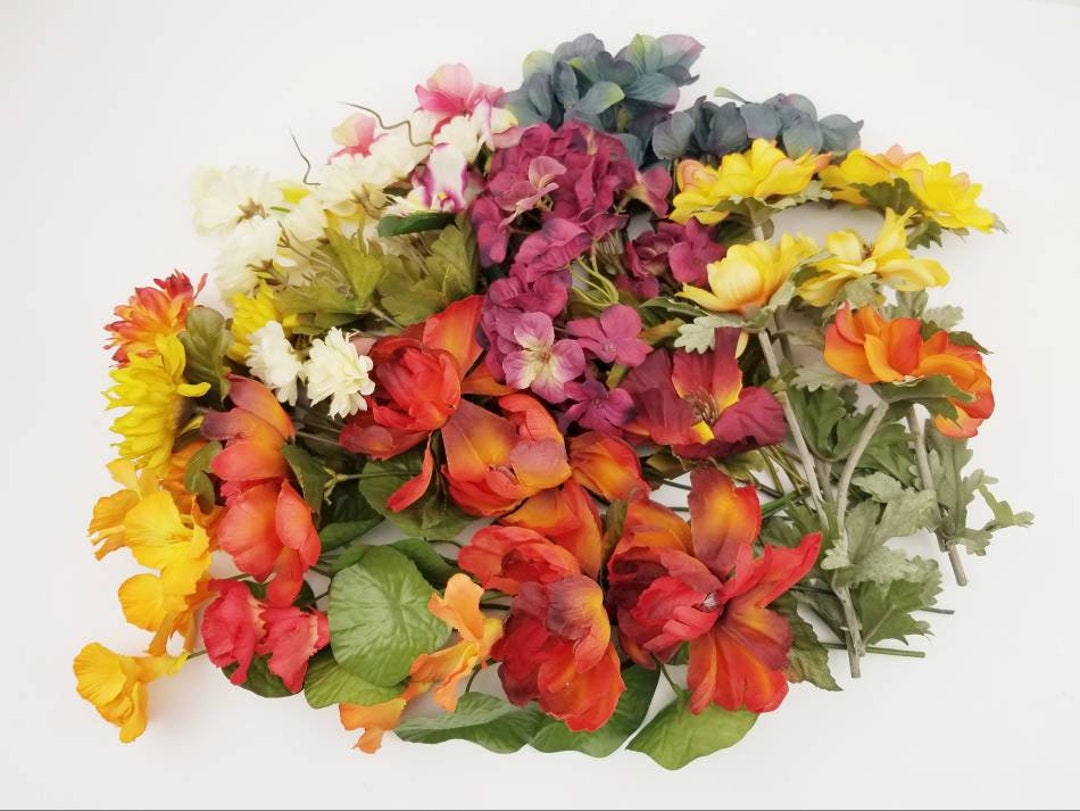 Faux Flower Stem Variety 30 Stems. Artificial Spring Flower Stems