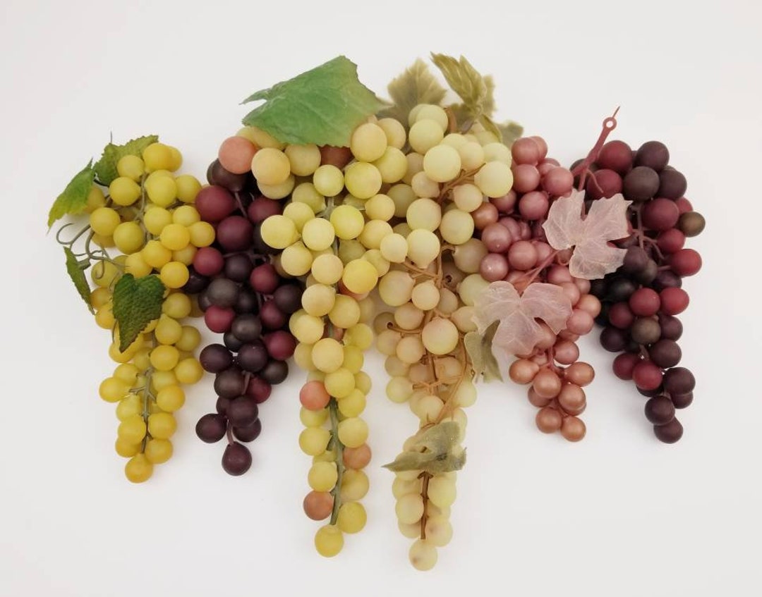 Rubber Grapes 6 Bunches . Vintage Rubber Grape Bunches With Etsy