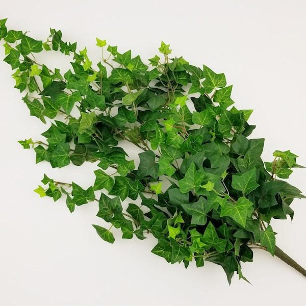Artificial ivy vine stem- 27in. Faux small leaf ivy bush with flexible vines.  Artificial greenery basket filler. Artificial ivy house plant