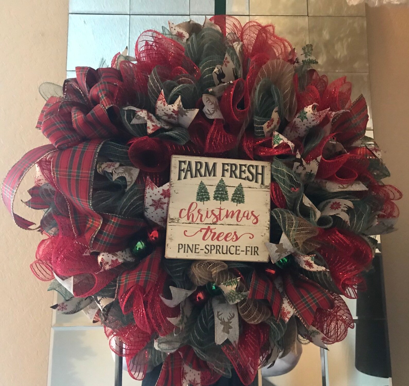 Farm Fresh Christmas Tree Wreath Etsy UK