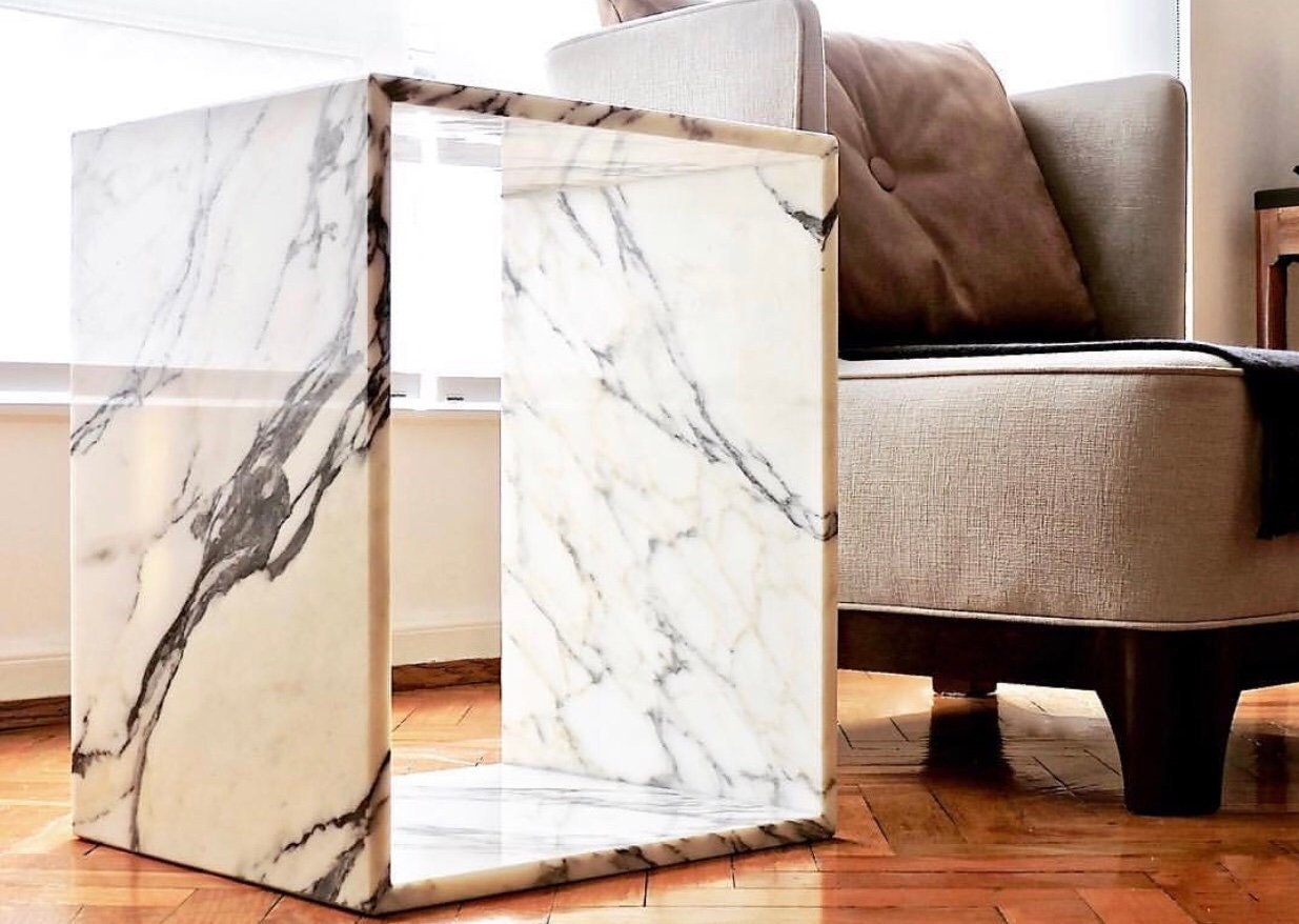 Marble Quartz End Table Living Room Office Furniture Etsy
