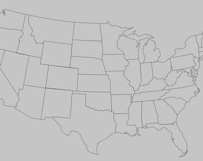 USA Collage Map 50 States | State Shapes | Digital Download | Instant Download | State Shapes Cut Files | PDF