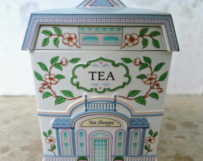 Vintage 1990 Lenox Tea Canister Container | Lenox Village Collection | Tea Shoppe