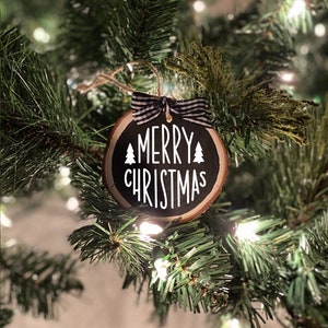 Wooden Christmas Ornaments | Christmas Ornament | Custom Ornament | Personalized Christmas Ornament | Farmhouse Christmas | Rustic Christmas