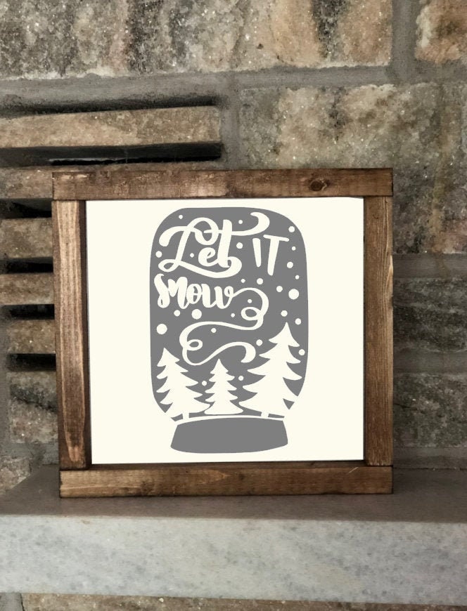 Let It Snow Sign Christmas Decor Rustic Christmas Wooden | Etsy