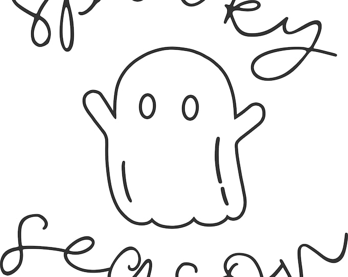 Spooky Season Embroidery Design | Halloween Embroidery File | Halloween Ghost Embroidery Download | DST | SVG