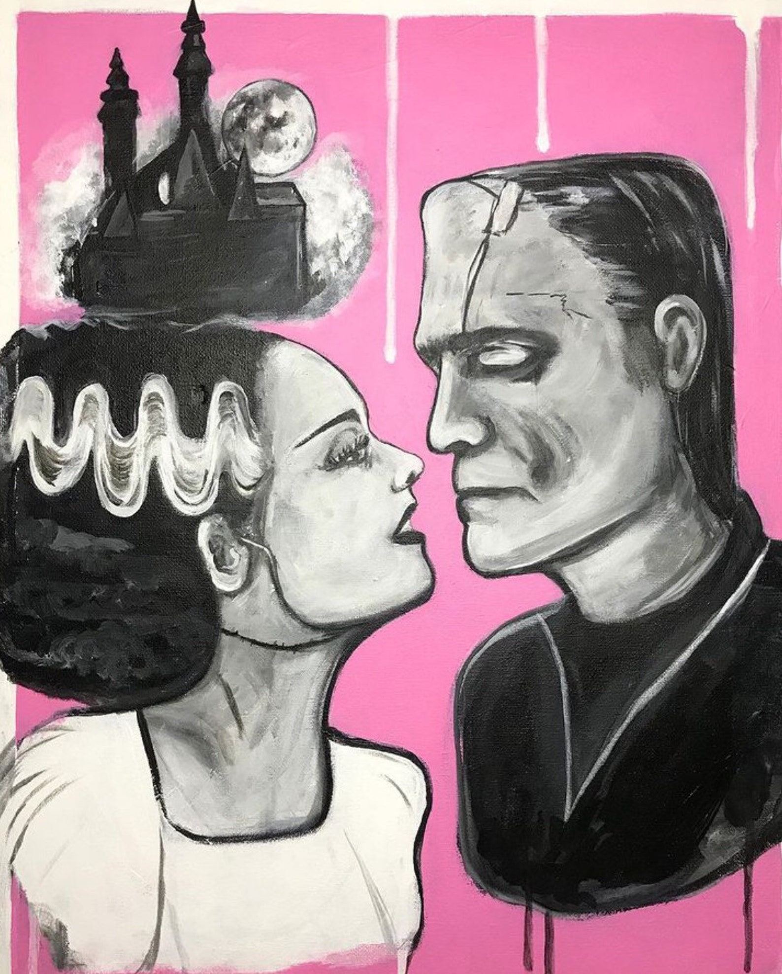 Bride of Frankenstein Print / Universal monster Frankenstein | Etsy