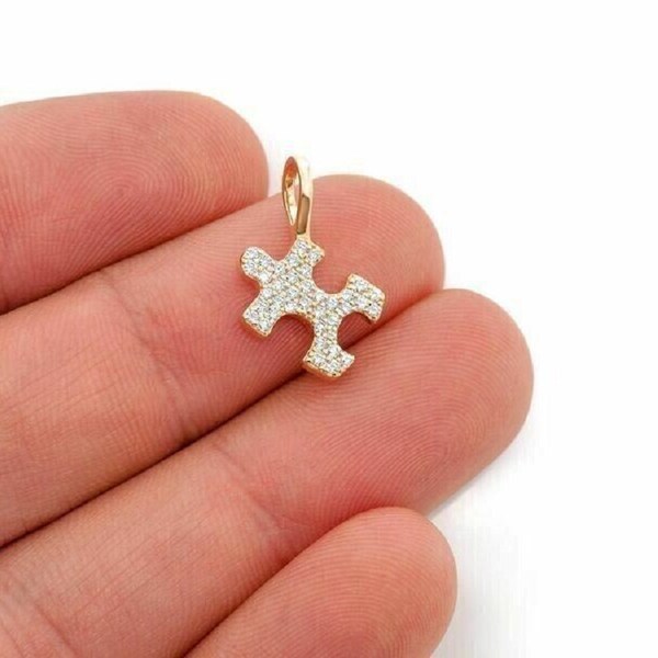 Pendentif pièce de puzzle en zircone cubique : argent sterling plaqué or 14 carats