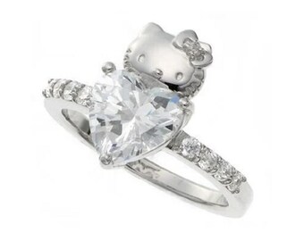 Vintage Swarovski Crystal Hello Kitty Ring - Etsy