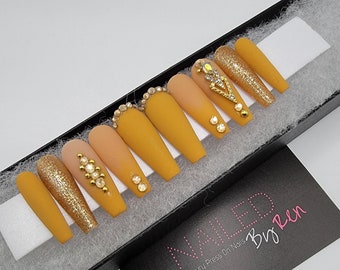Coca - Long ballerina press on nails | Ready to ship | Fake nails | Glue on nails