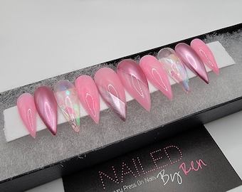 Flamingo - Long stiletto press on nails | Fake nails |Glue on nails