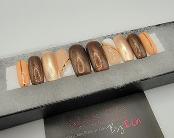 Pecan - Medium square press on nails | Fake nails | Glue on nails