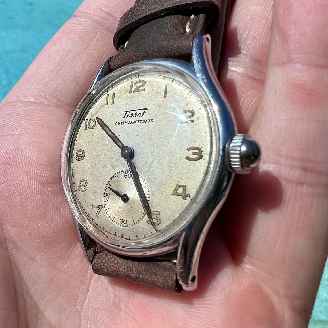 1930s TISSOT ANTIMAGNETIQUE Cal 27 Original Vintage Watch Dial With 1930s-tissot-antimagnetique-cal-27-original-vintage-watch-dial-with