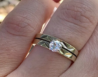 14k Solid Yellow Gold 0.25ctw Diamond Solitaire Engagement Ring