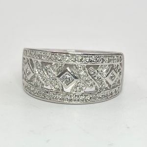 Vintage PT 950 Platinum Natural 0.40ctw Diamond Ring Band