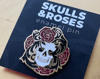 Skulls & Roses Enamel Pin