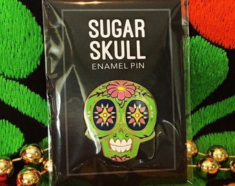 Sugar Skull Pin: Verde