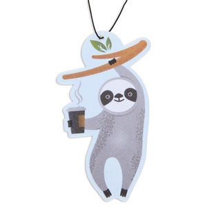 12 Pack Car Air Freshener, Sloth Drinking a Coffee Air Freshener, Sloth Air Freshener, Cute, Car Decoration, Car Air Freshener, Deodorizer