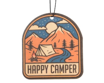 12 Pack Happy Camper Car Air Freshener, Funny Air Freshener, Cute Air Freshener, Cool Car Air Freshener, Great Gift, Premium Scent