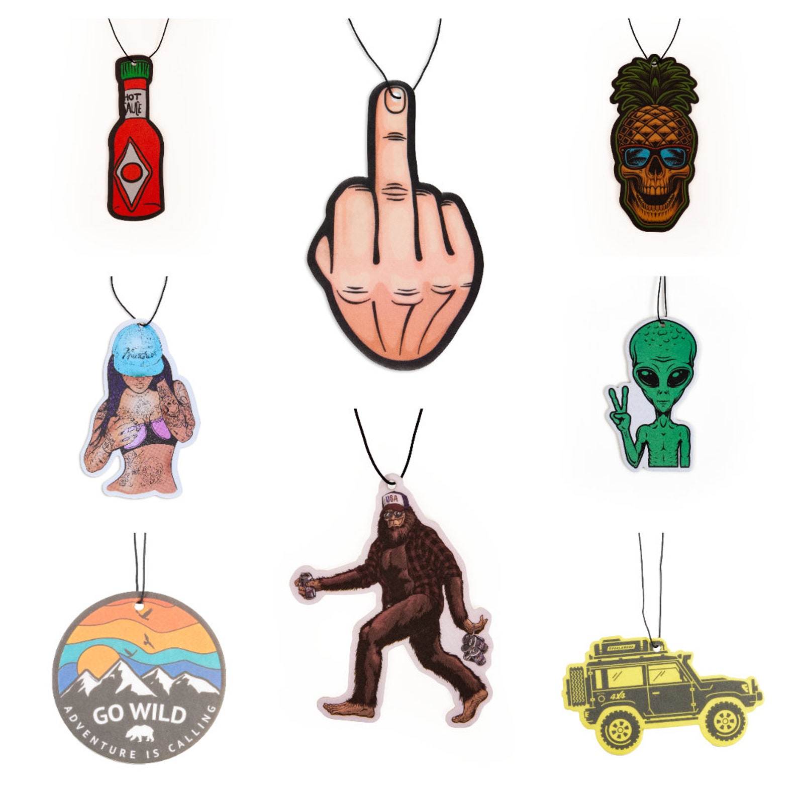 8 Pack Assorted Car Air Fresheners, Funny Car Decoration, Cool Styles