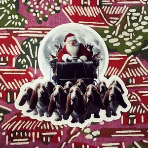 Autocollant chiens et père Noël