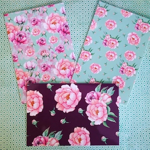 Ensemble de cartes postales de fleurs roses
