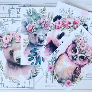 Baby animal postcard set