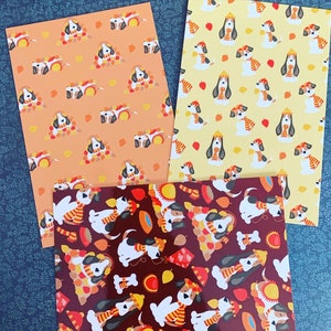 Ensemble de cartes postales de chien d’automne