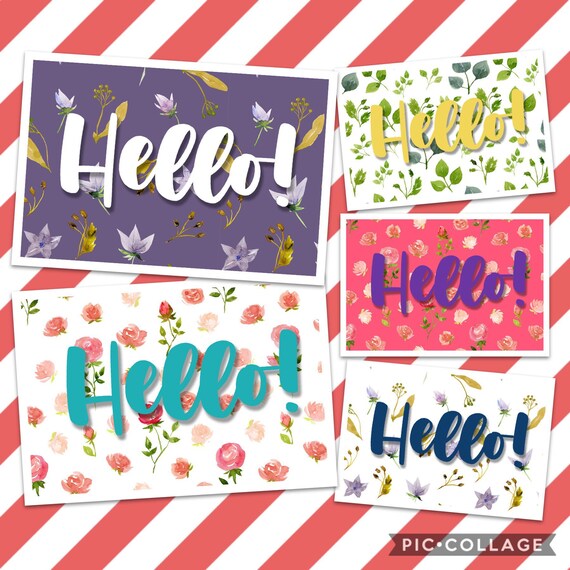 Hello postcards | Etsy